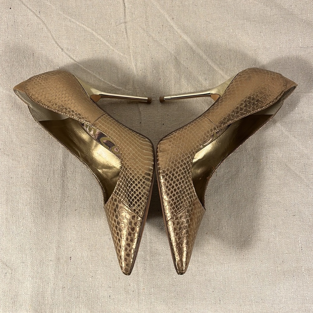 Sam Edelman “Danielle” gold print heels, size 7 - Picture 5 of 12